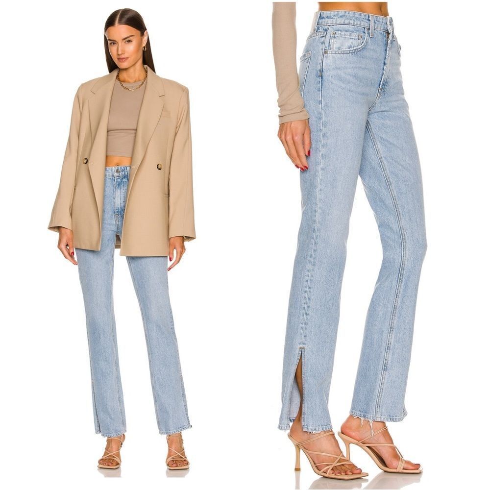 GRLFRND Harlow High Rise Boot Slit Jeans in Hudson Yards